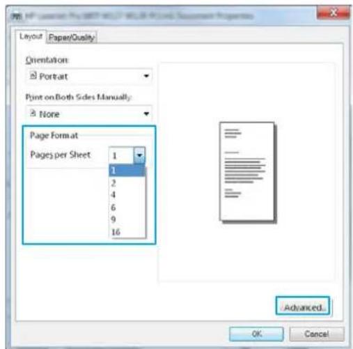 HP LaserJet Pro M127fw - Print multiple pages per sheet (Windows) - 4