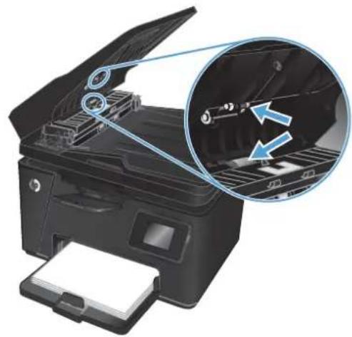 HP LaserJet Pro M127fw - Clean the pickup rollers and separation pad in the document feeder - 2