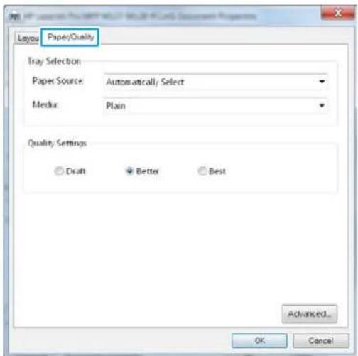 HP LaserJet Pro M127fw - Select the paper type (Windows) - 2