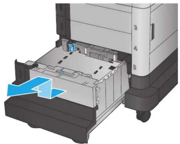 HP Color LaserJet Enterprise M651dn - Clear jams in the 1,500-sheet high-capacity input tray and the lower-right door - 4