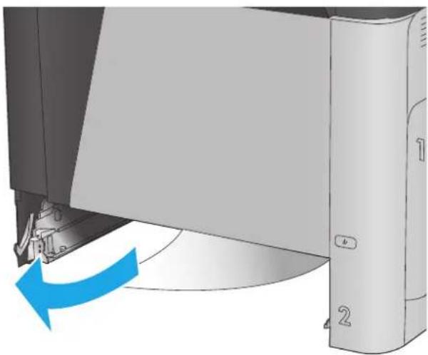 HP Color LaserJet Enterprise M651dn - Clear jams in Tray 2 and the 500-sheet trays - 3