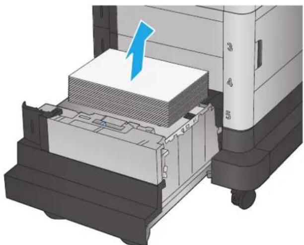 HP Color LaserJet Enterprise M651dn - Clear jams in the 1,500-sheet high-capacity input tray and the lower-right door - 3