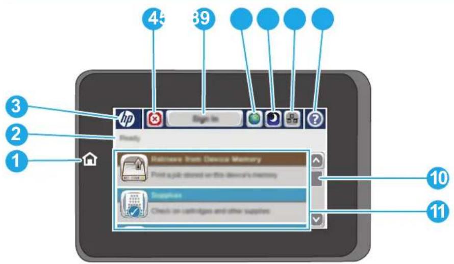 HP Color LaserJet Enterprise M651dn - Control-panel view - 2