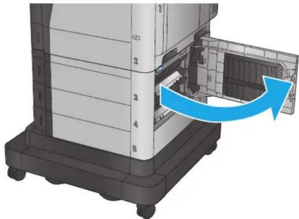HP Color LaserJet Enterprise M651dn - Clear jams in the lower-right door - 1