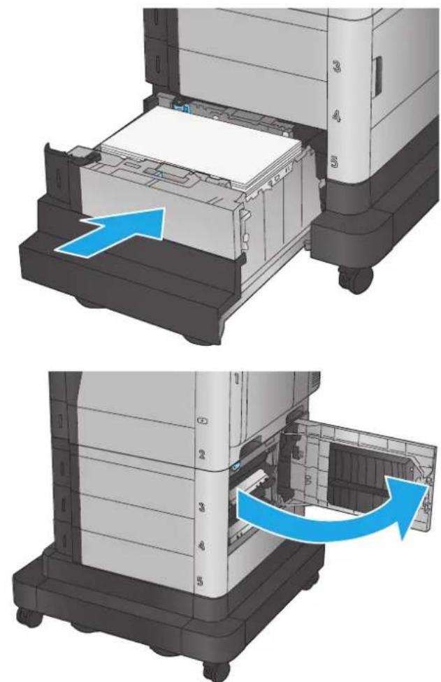 HP Color LaserJet Enterprise M651dn - Clear jams in the 1,500-sheet high-capacity input tray and the lower-right door - 7