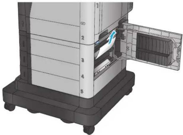 HP Color LaserJet Enterprise M651dn - Clear jams in the 1,500-sheet high-capacity input tray and the lower-right door - 8