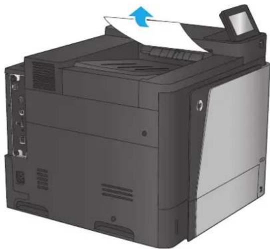 HP Color LaserJet Enterprise M651dn - Clear jams in the output bin - 1