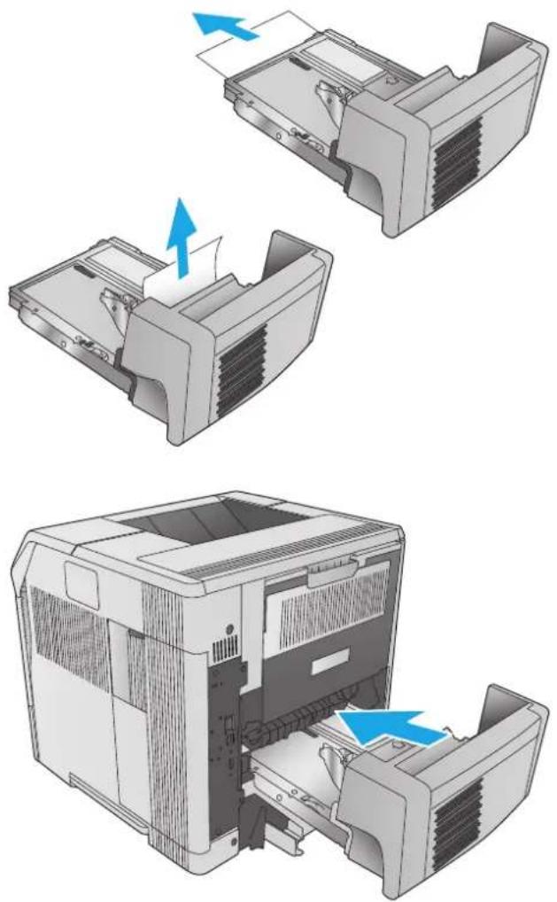 HP LaserJet Enterprise M604n - Clear paper jams in the duplexer - 3