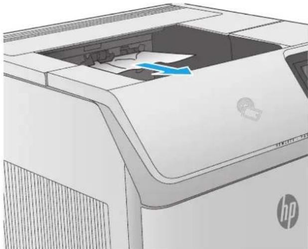 HP LaserJet Enterprise M604n - Clear paper jams in the output bin - 1