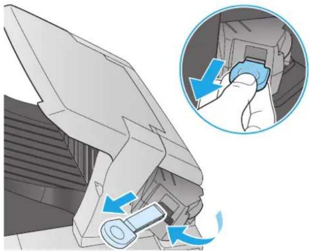 HP LaserJet Enterprise M604n - Clear staple jams in the stapler/stacker - 1