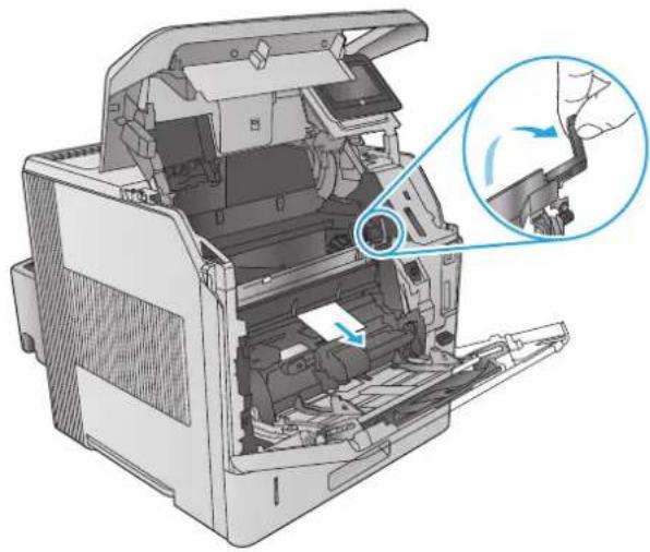 HP LaserJet Enterprise M604n - Clear paper jams in the envelope feeder - 4
