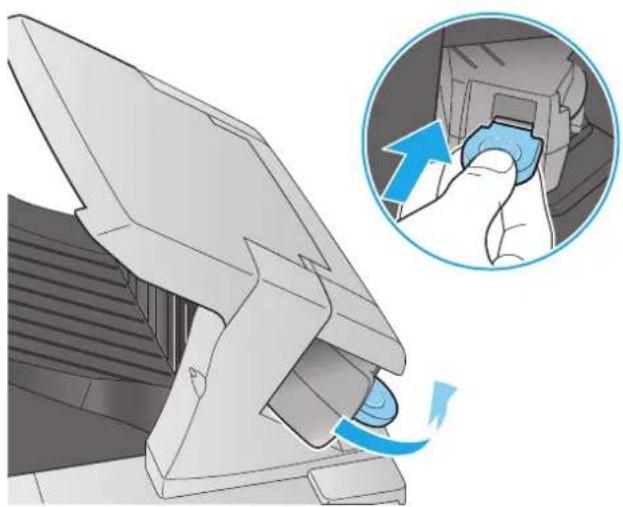 HP LaserJet Enterprise M604n - Clear staple jams in the stapler/stacker - 3