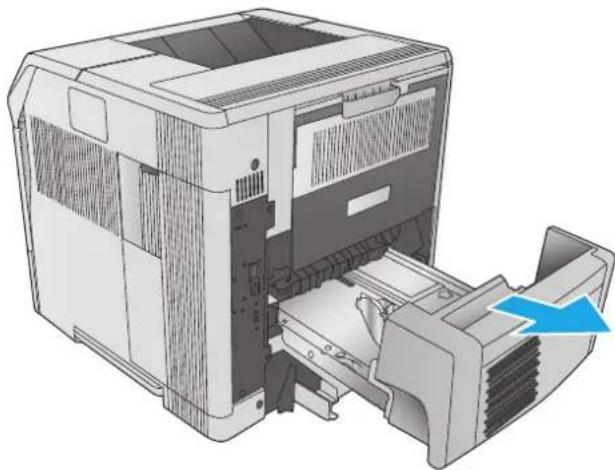 HP LaserJet Enterprise M604n - Clear paper jams in the duplexer - 1