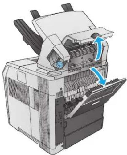 HP LaserJet Enterprise M604n - Clear paper jams in the stacker or stapler/stacker - 1