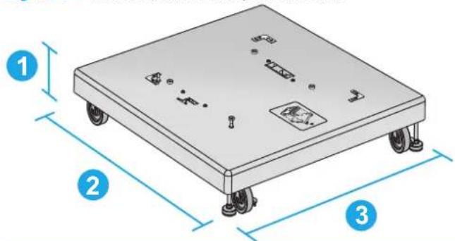 HP LaserJet Enterprise M604n - Dimensions for the input and output accessories - 6