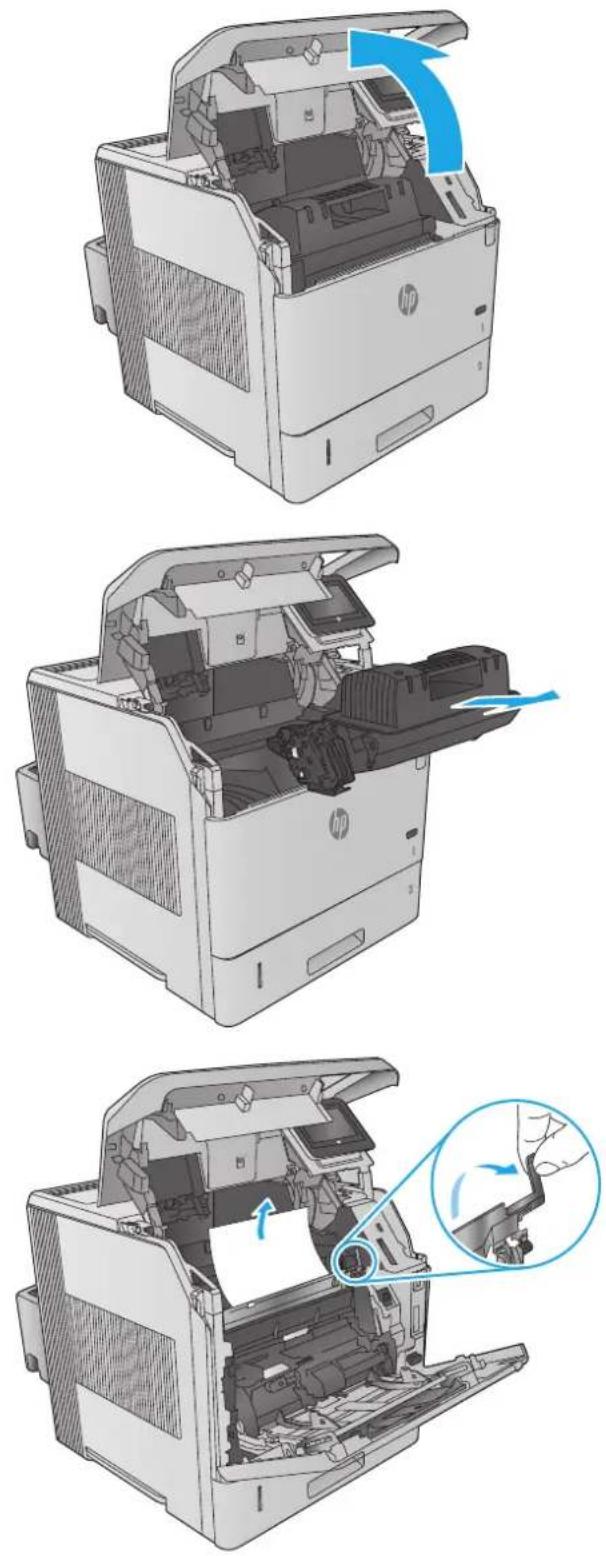 HP LaserJet Enterprise M604n - Clear paper jams in the toner-cartridge area - 1
