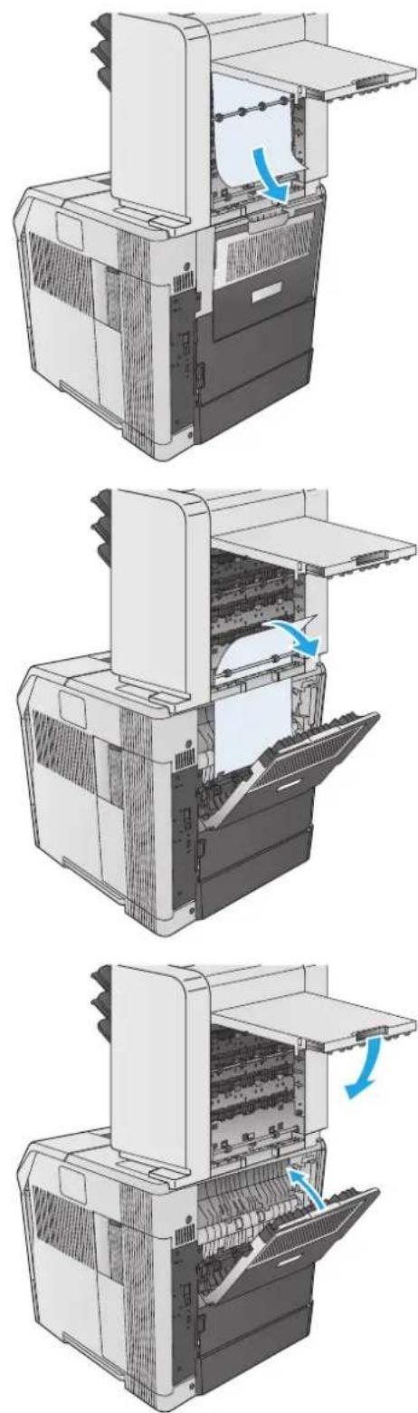 HP LaserJet Enterprise M604n - Clear paper jams in the 5-bin mailbox - 3