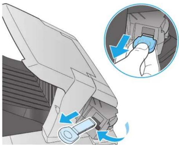 HP LaserJet Enterprise M604n - Remove and replace the staple cartridge - 1