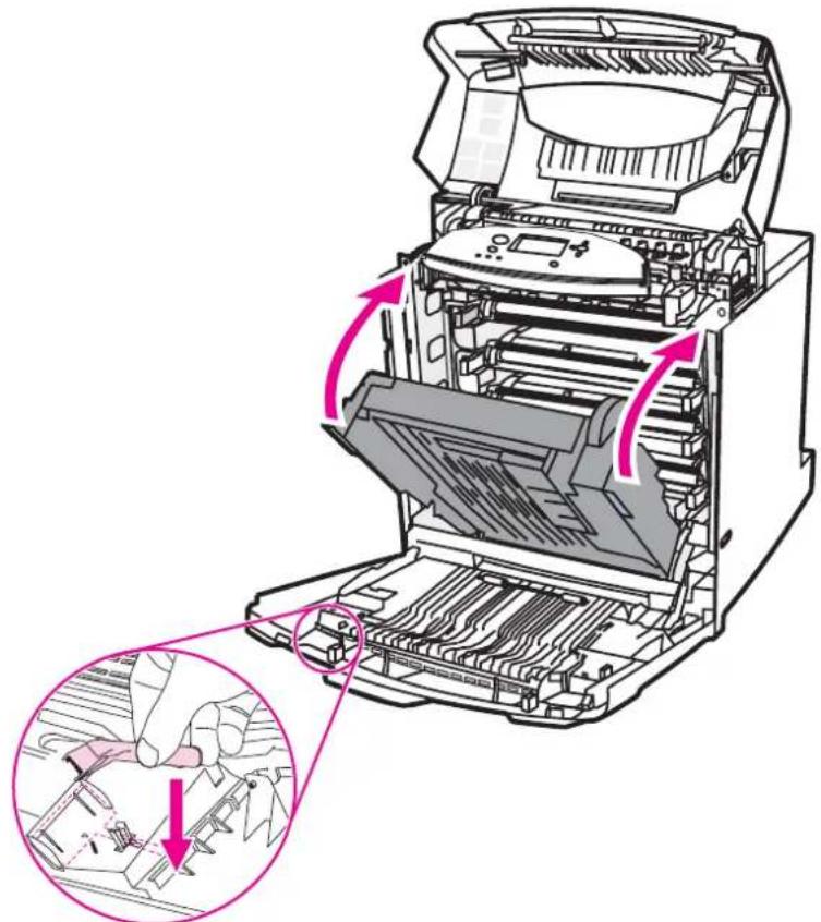 HP Color LaserJet 5550hdn - To clean the static discharge comb - 6