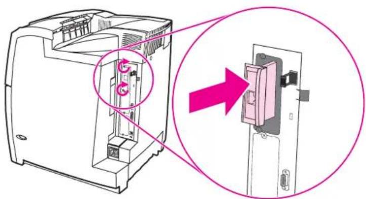 HP Color LaserJet 5550hdn - To install an HP Jetdirect print server card - 4
