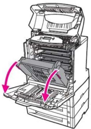 HP Color LaserJet 5550hdn - Multiple jams in paper path - 3