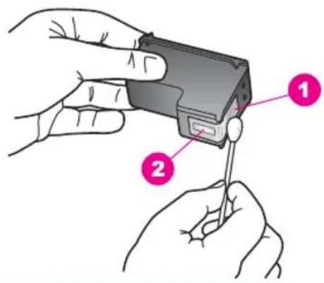 HP PSC 1610v - To clean the print cartridge contacts - 2