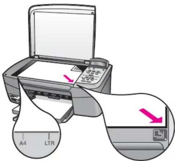 HP PSC 1610v - To load an original on the glass - 2