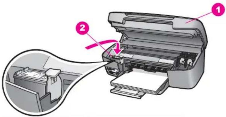 HP PSC 1610v - To insert a print cartridge into the print cartridge protector - 2