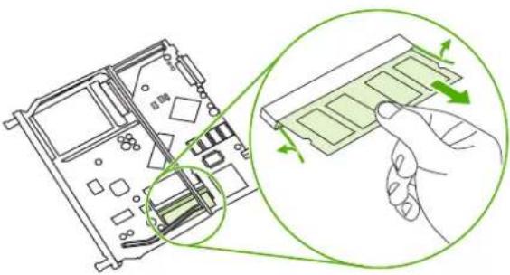 HP Color LaserJet CP3505N - Install memory DIMMs - 6