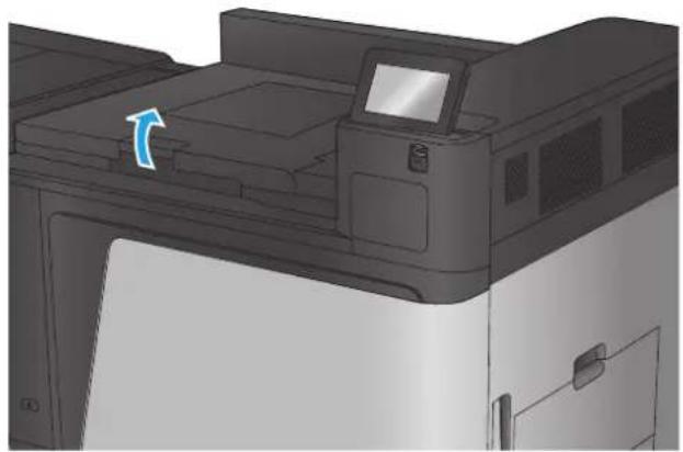HP Color LaserJet Enterprise M855xh - Clear output jams in the output-accessory bridge - 1