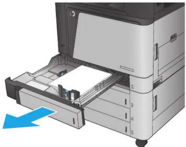 HP Color LaserJet Enterprise M855xh - Clear jams in Tray 2 - 6