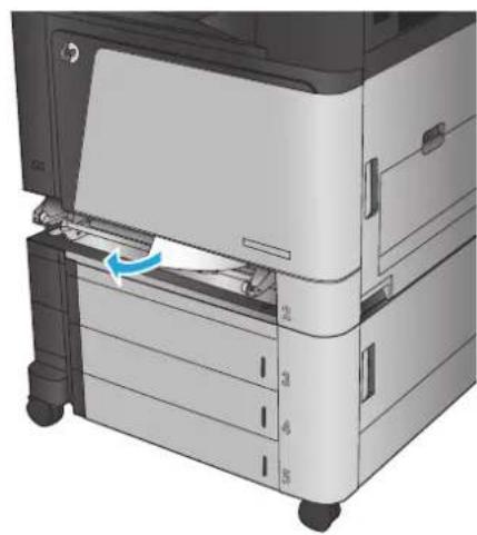 HP Color LaserJet Enterprise M855xh - Clear jams in Tray 2 - 8