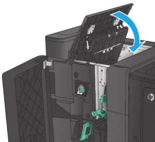 HP Color LaserJet Enterprise M855xh - Clear front left door jams in the booklet maker - 7