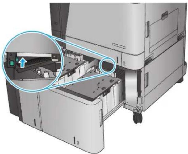 HP Color LaserJet Enterprise M855xh - Clear jams in the 3,500-sheet high-capacity input tray and the lower-right door - 5