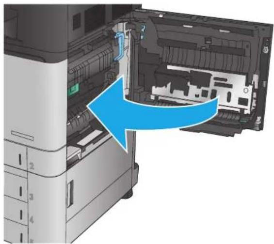 HP Color LaserJet Enterprise M855xh - Clear jams in Tray 1, the right door, and the fuser - 9