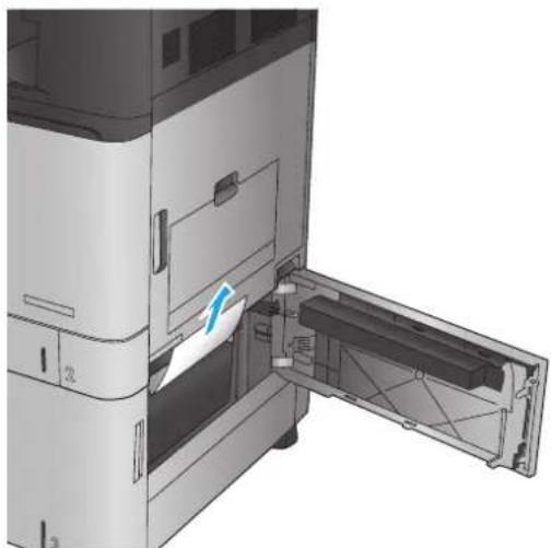 HP Color LaserJet Enterprise M855xh - Clear jams in the 3,500-sheet high-capacity input tray and the lower-right door - 9