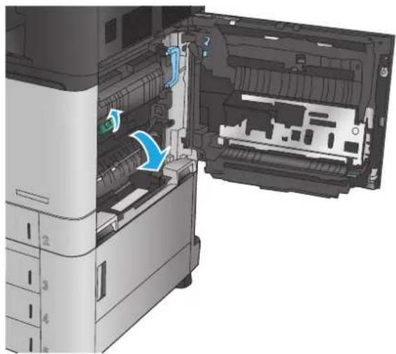 HP Color LaserJet Enterprise M855xh - Clear jams in Tray 1, the right door, and the fuser - 5