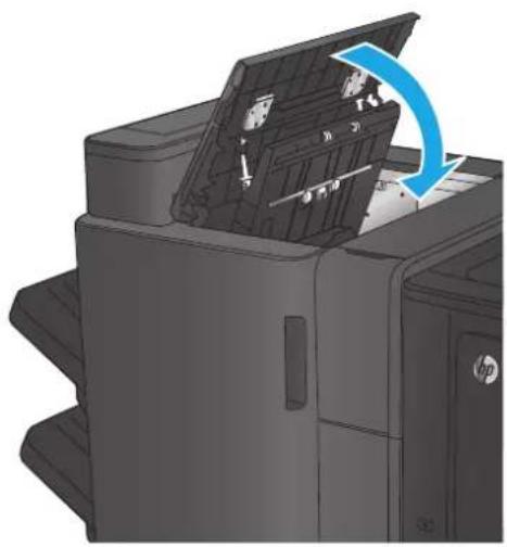 HP Color LaserJet Enterprise M855xh - Clear top left door jams in the booklet maker - 10