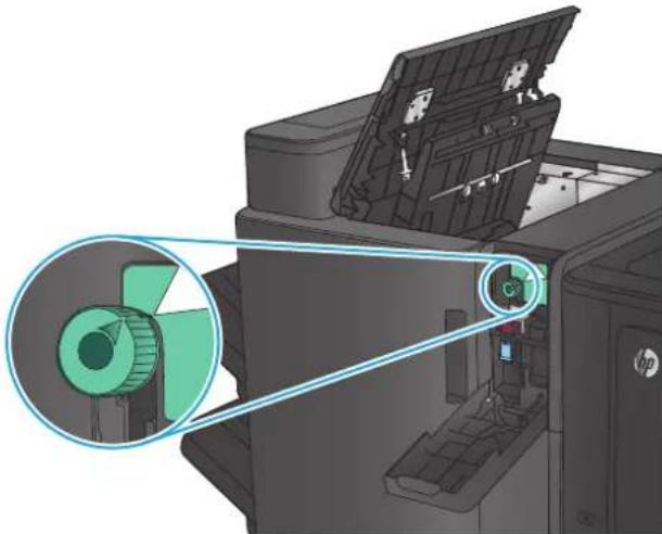 HP Color LaserJet Enterprise M855xh - Clear stapler/stacker connection jams (hole-punch models only) - 3