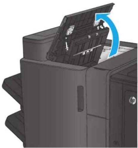 HP Color LaserJet Enterprise M855xh - Clear top left door jams in the stapler/stacker - 1
