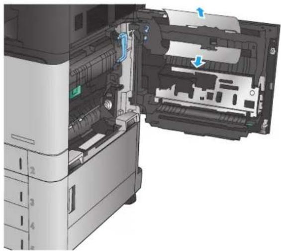 HP Color LaserJet Enterprise M855xh - Clear jams in Tray 1, the right door, and the fuser - 3