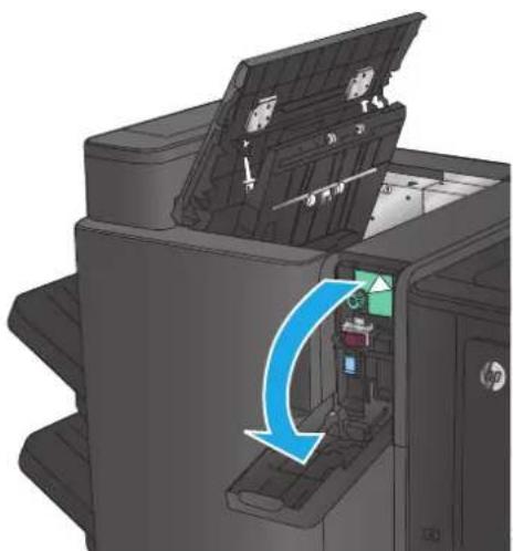 HP Color LaserJet Enterprise M855xh - Clear top left door jams in the booklet maker - 2