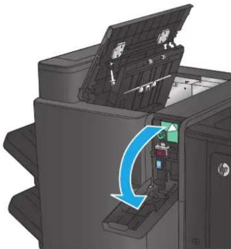 HP Color LaserJet Enterprise M855xh - Clear stapler/stacker connection jams (hole-punch models only) - 2