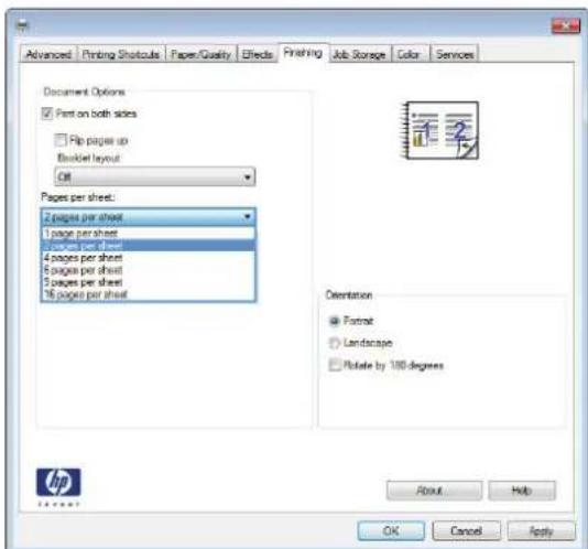 HP Color LaserJet Enterprise M855xh - Print multiple pages per sheet (Windows) - 4