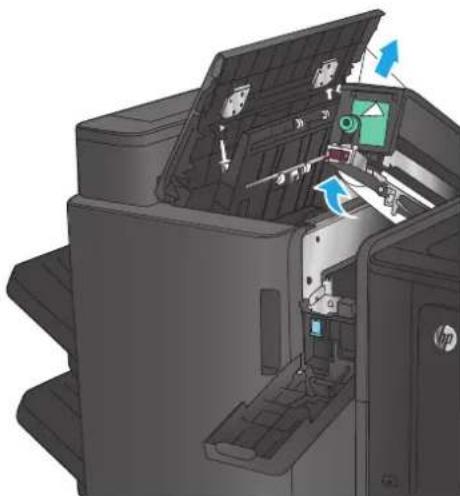 HP Color LaserJet Enterprise M855xh - Clear top left door jams in the booklet maker - 5