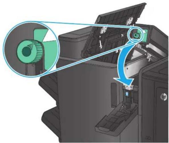 HP Color LaserJet Enterprise M855xh - Clear stapler/stacker connection jams (hole-punch models only) - 7