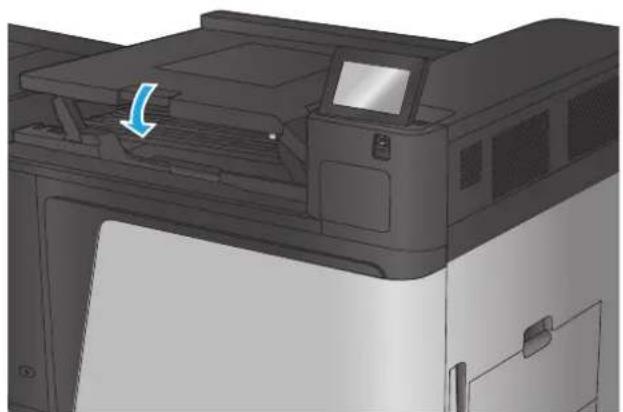 HP Color LaserJet Enterprise M855xh - Clear output jams in the output-accessory bridge - 3