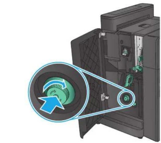 HP Color LaserJet Enterprise M855xh - Clear front left door jams in the booklet maker - 12