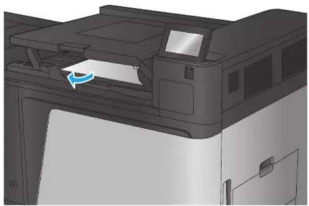 HP Color LaserJet Enterprise M855xh - Clear output jams in the output-accessory bridge - 2