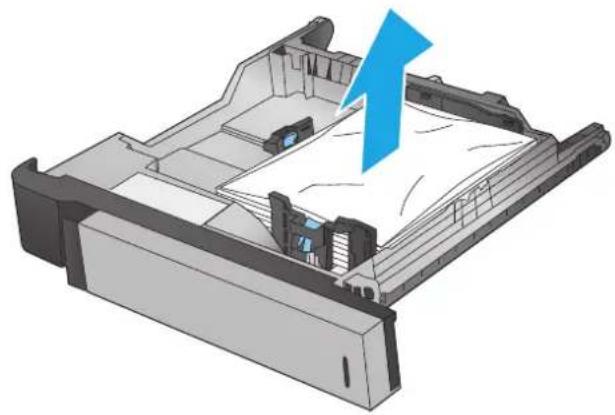 HP Color LaserJet Enterprise M855xh - Clear jams in Tray 2 - 7